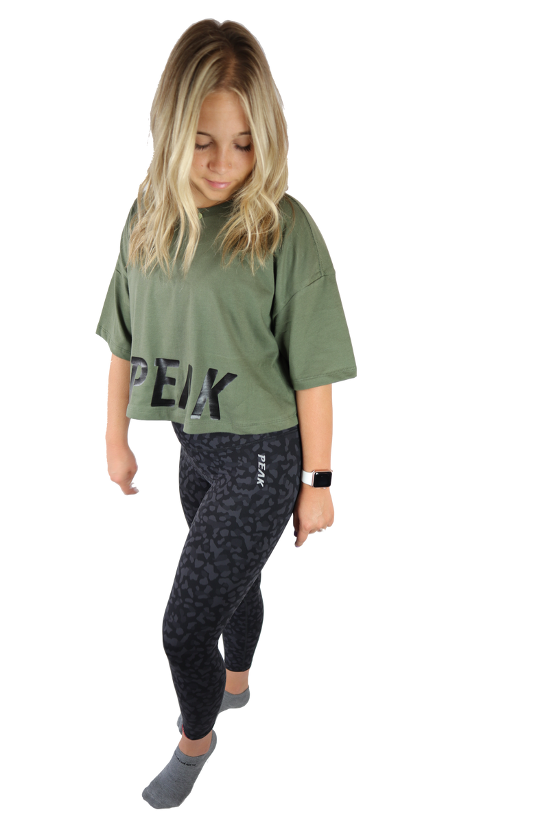 Jersey Cropped Tee (Forest) Peak Athleisure